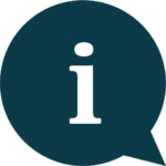 Blue icon of an info symbol