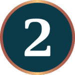 Blue circle icon displaying the number 2