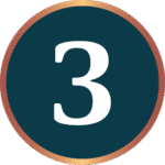 Blue circle icon displaying the number 3